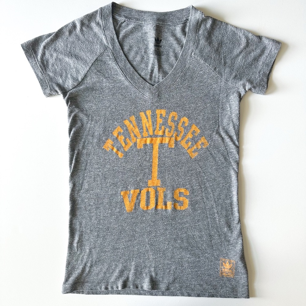 Gray Tennessee Vols V-Neck Adidas T-Shirt